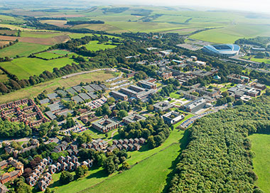 Veduta aerea del campus di Brighton; scuola Bede's