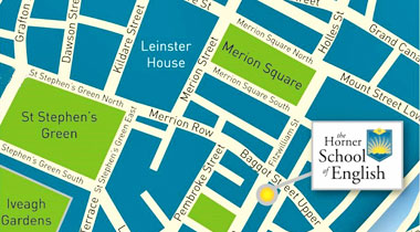 La Horner School of English si trova nel centro di Dublino vicino a Merrion Square