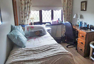 La camera di uno studente alloggiato in famiglia a Londra