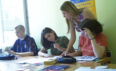 una classe di tedesco della scuola OISE a Heidelberg