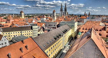 Una veduta della città di Regensburg (Ratisbona)