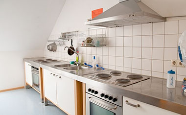 La cucina della residenza della scuola Horizonte a Regensburg