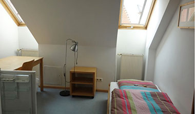 Una camera della residenza della scuola Horizonte a Regensburg