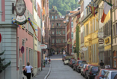 Una via del centro di Heidelberg